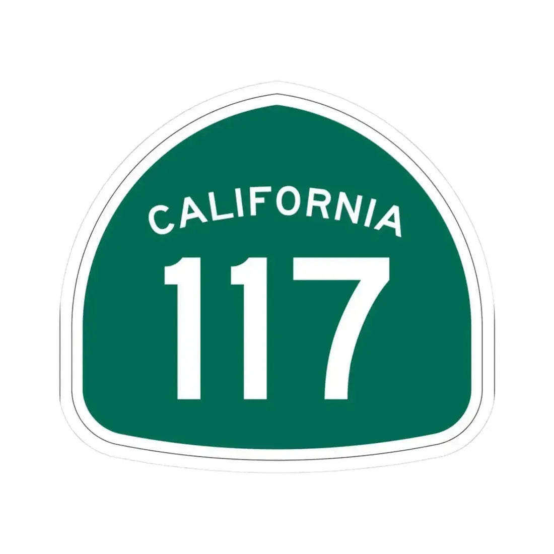 California 117 (California) (Road Sign) STICKER Vinyl Kiss-Cut Decal 3 Inch White - The Sticker Space