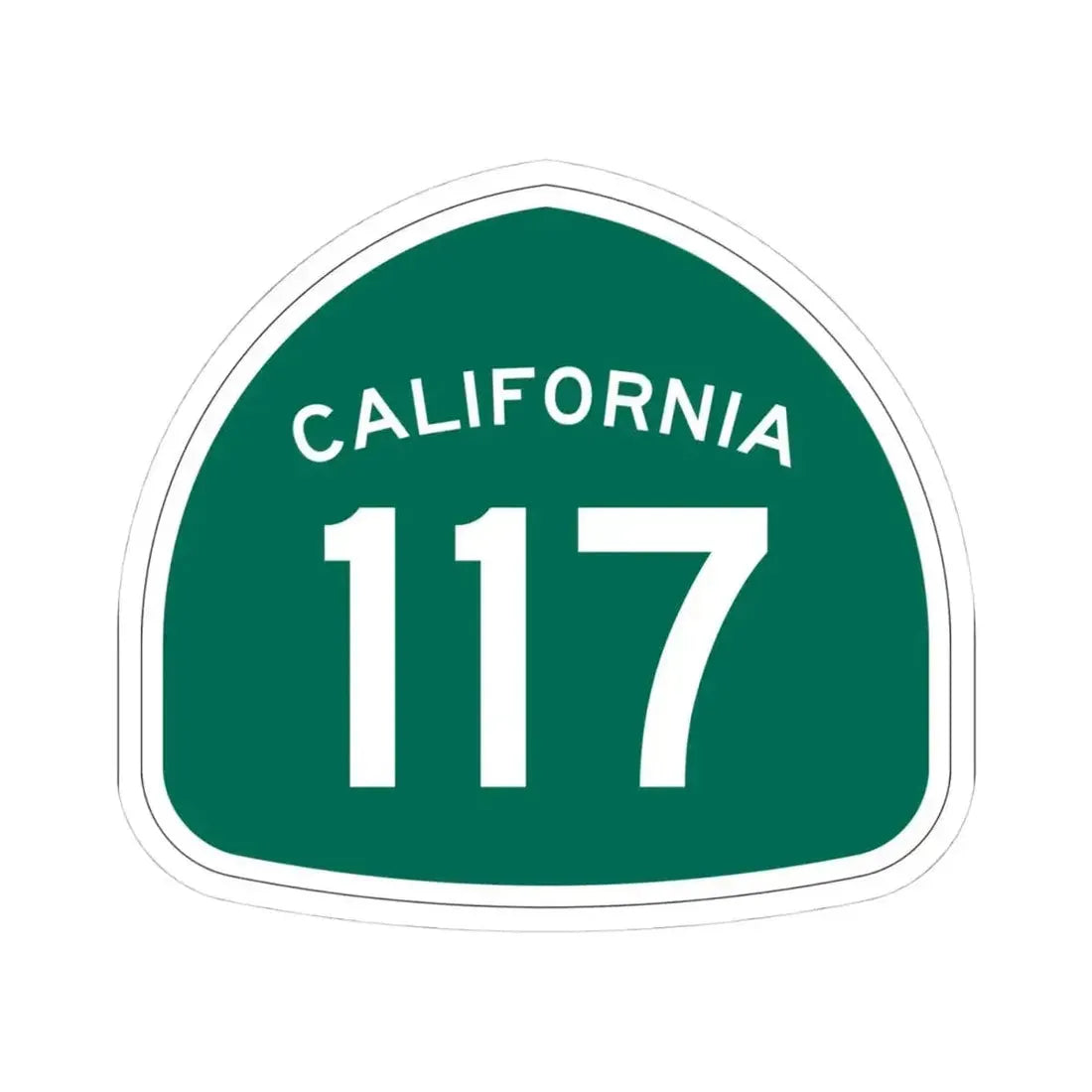 California 117 (California) (Road Sign) STICKER Vinyl Kiss-Cut Decal 4 Inch White - The Sticker Space