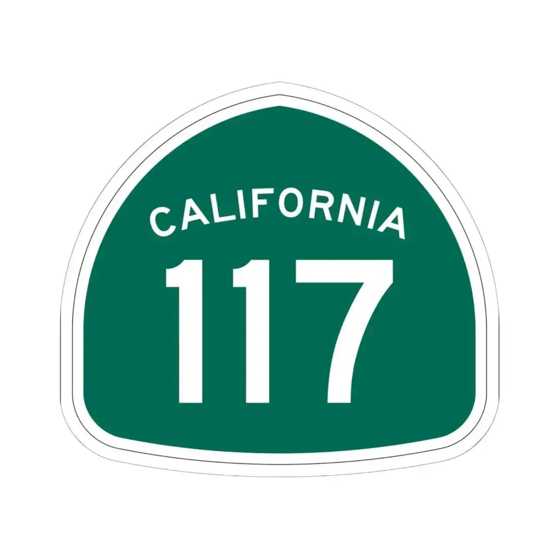California 117 (California) (Road Sign) STICKER Vinyl Kiss-Cut Decal 6 Inch White - The Sticker Space