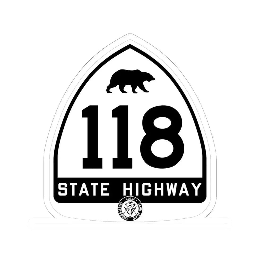 California 118 1948 (California) (Road Sign) STICKER Vinyl Kiss-Cut Decal 6 Inch White - The Sticker Space