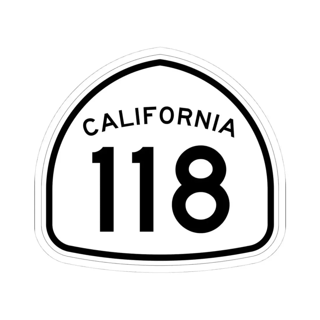 California 118 1957 (California) (Road Sign) STICKER Vinyl Kiss-Cut Decal 4 Inch White - The Sticker Space