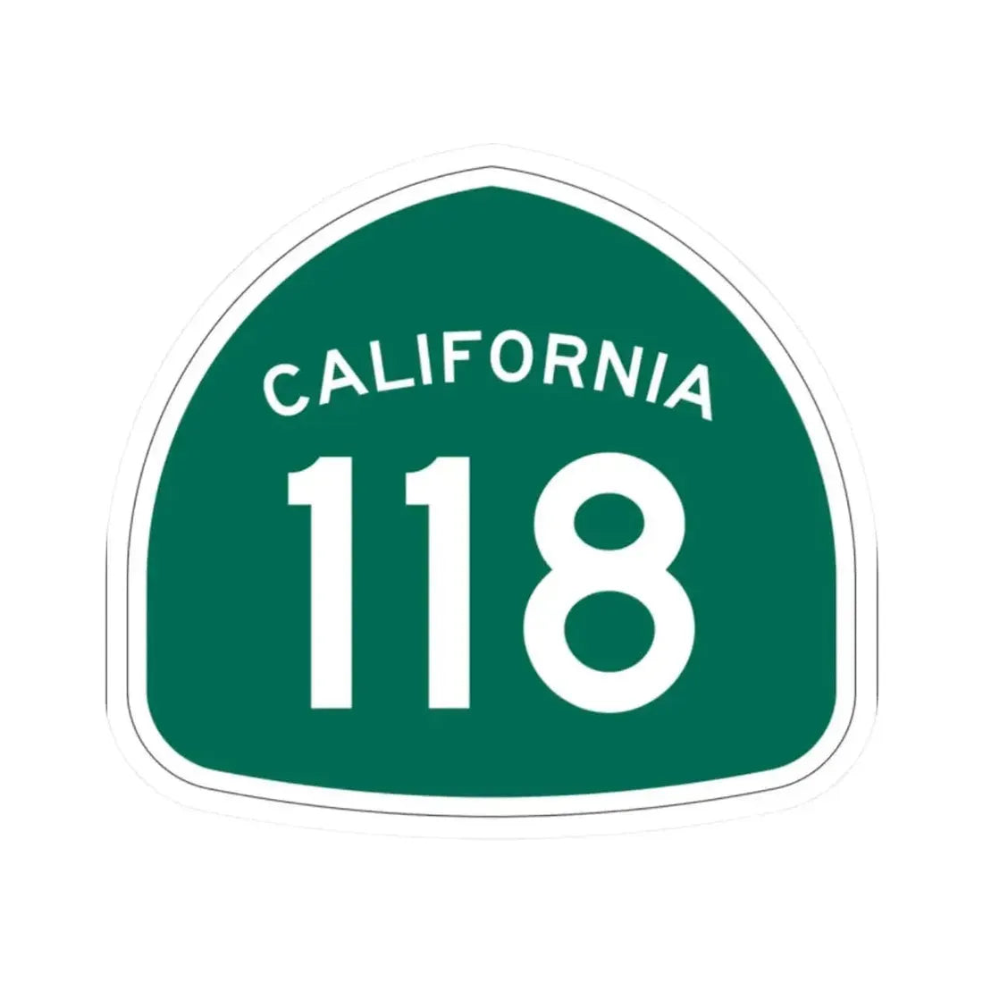 California 118 (California) (Road Sign) STICKER Vinyl Kiss-Cut Decal 2 Inch White - The Sticker Space