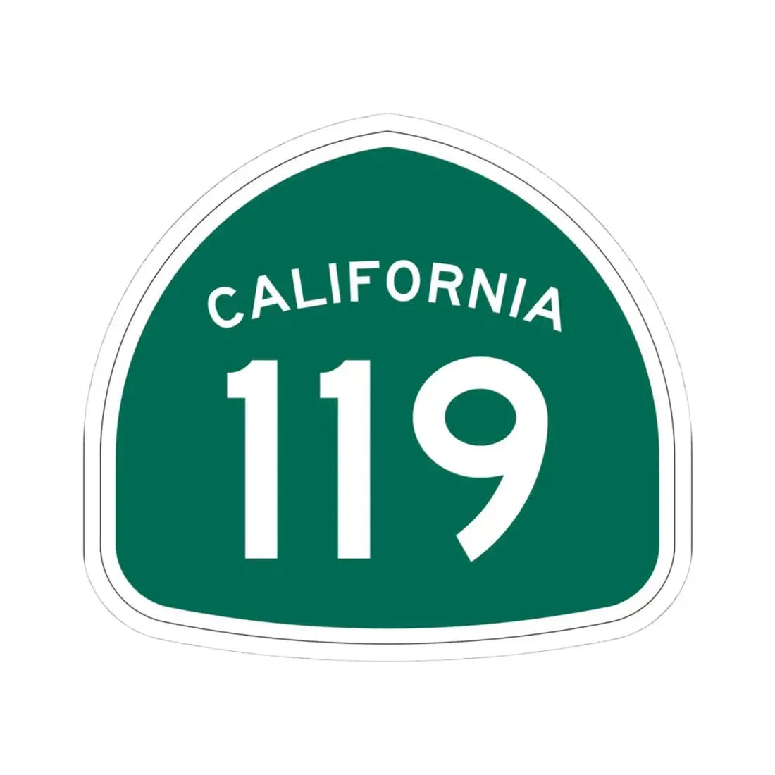 California 119 (California) (Road Sign) STICKER Vinyl Kiss-Cut Decal 4 Inch White - The Sticker Space