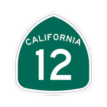 California 12 (California) (Road Sign) STICKER Vinyl Kiss-Cut Decal 3 Inch White - The Sticker Space