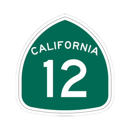 California 12 (California) (Road Sign) STICKER Vinyl Kiss-Cut Decal 4 Inch White - The Sticker Space