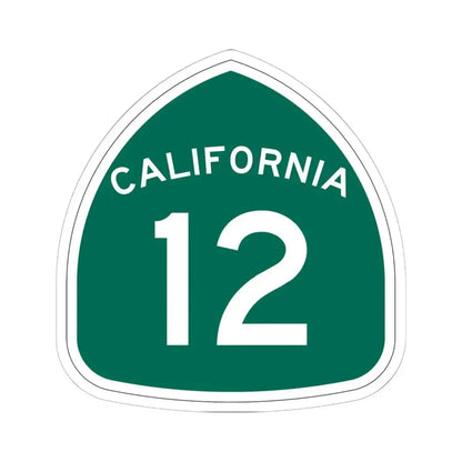 California 12 (California) (Road Sign) STICKER Vinyl Kiss-Cut Decal 6 Inch White - The Sticker Space
