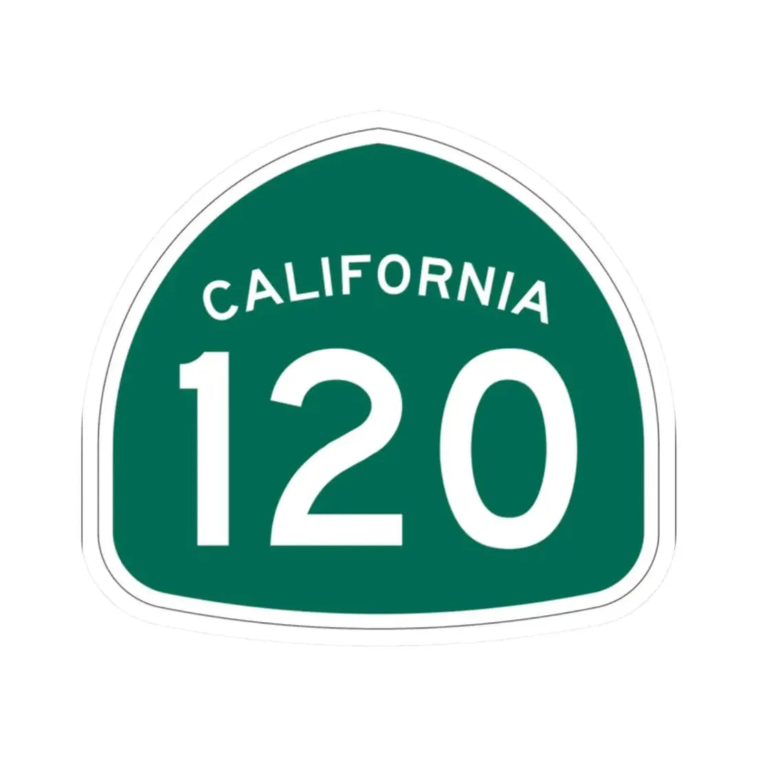 California 120 (California) (Road Sign) STICKER Vinyl Kiss-Cut Decal 2 Inch White - The Sticker Space