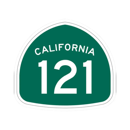 California 121 (California) (Road Sign) STICKER Vinyl Kiss-Cut Decal 2 Inch White - The Sticker Space