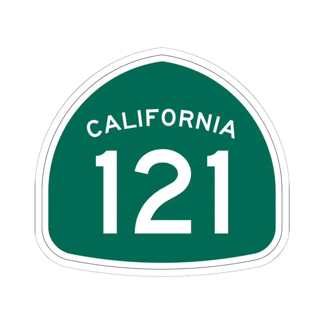 California 121 (California) (Road Sign) STICKER Vinyl Kiss-Cut Decal 6 Inch White - The Sticker Space