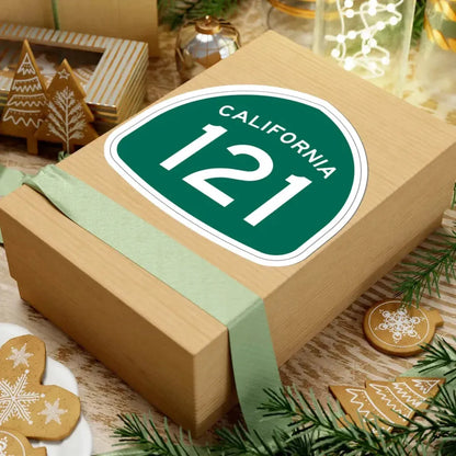 California 121 (California) (Road Sign) STICKER Vinyl Kiss-Cut Decal - The Sticker Space