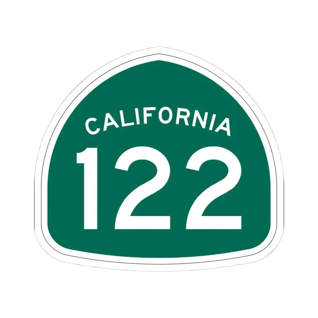 California 122 (California) (Road Sign) STICKER Vinyl Kiss-Cut Decal 4 Inch White - The Sticker Space