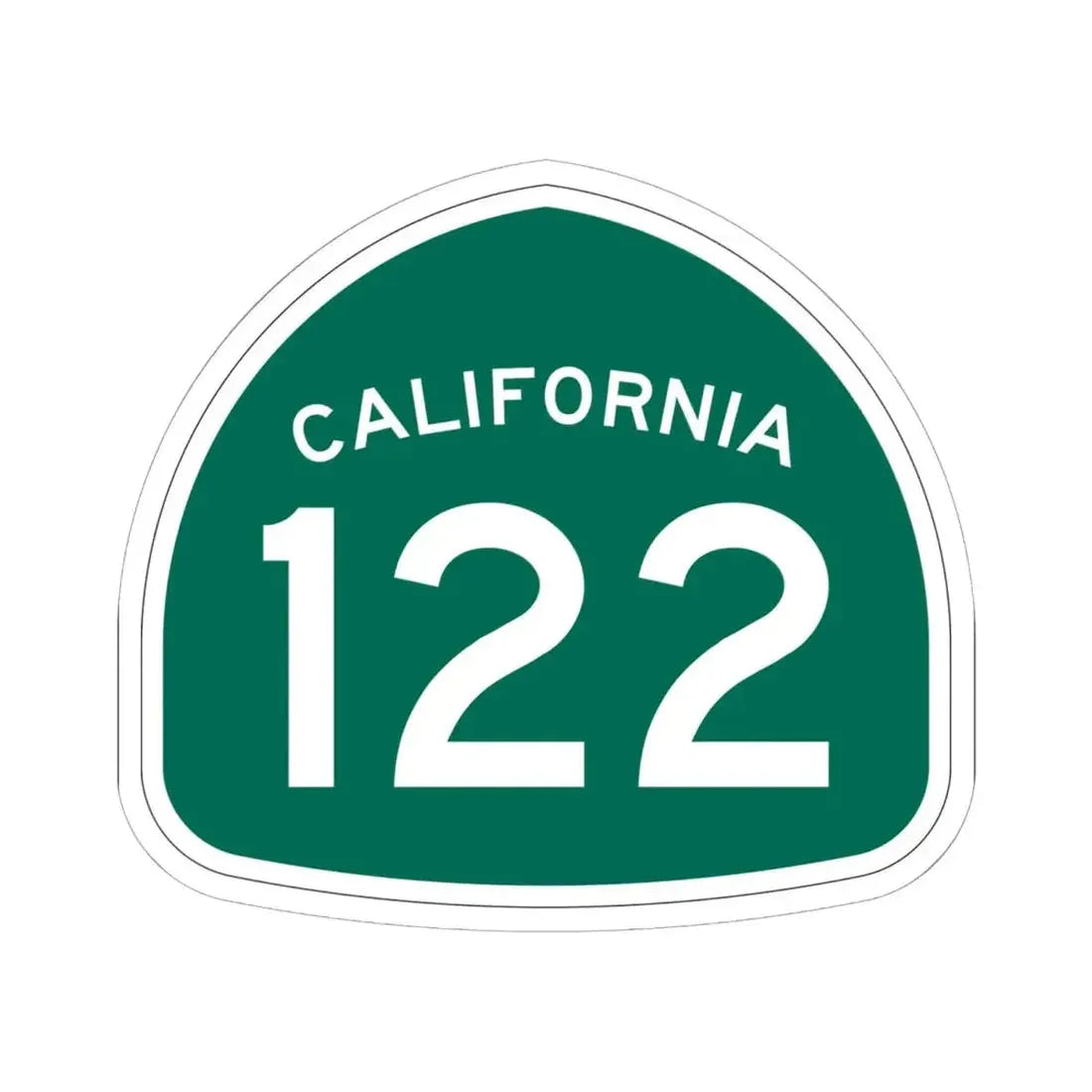 California 122 (California) (Road Sign) STICKER Vinyl Kiss-Cut Decal 6 Inch White - The Sticker Space