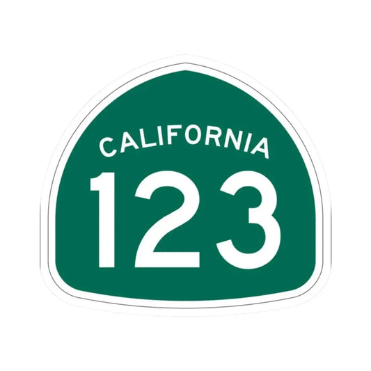 California 123 (California) (Road Sign) STICKER Vinyl Kiss-Cut Decal 2 Inch White - The Sticker Space