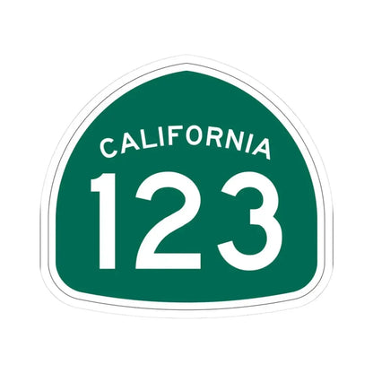 California 123 (California) (Road Sign) STICKER Vinyl Kiss-Cut Decal 3 Inch White - The Sticker Space