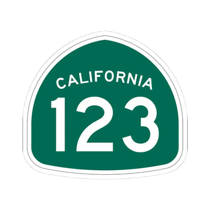California 123 (California) (Road Sign) STICKER Vinyl Kiss-Cut Decal 4 Inch White - The Sticker Space