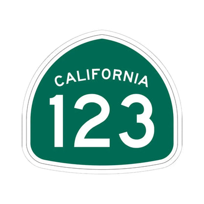 California 123 (California) (Road Sign) STICKER Vinyl Kiss-Cut Decal 6 Inch White - The Sticker Space