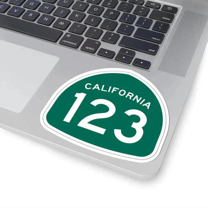 California 123 (California) (Road Sign) STICKER Vinyl Kiss-Cut Decal - The Sticker Space