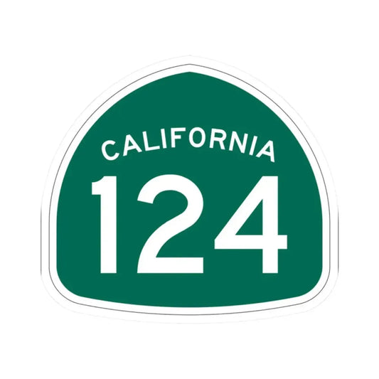 California 124 (California) (Road Sign) STICKER Vinyl Kiss-Cut Decal 2 Inch White - The Sticker Space