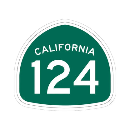 California 124 (California) (Road Sign) STICKER Vinyl Kiss-Cut Decal 6 Inch White - The Sticker Space
