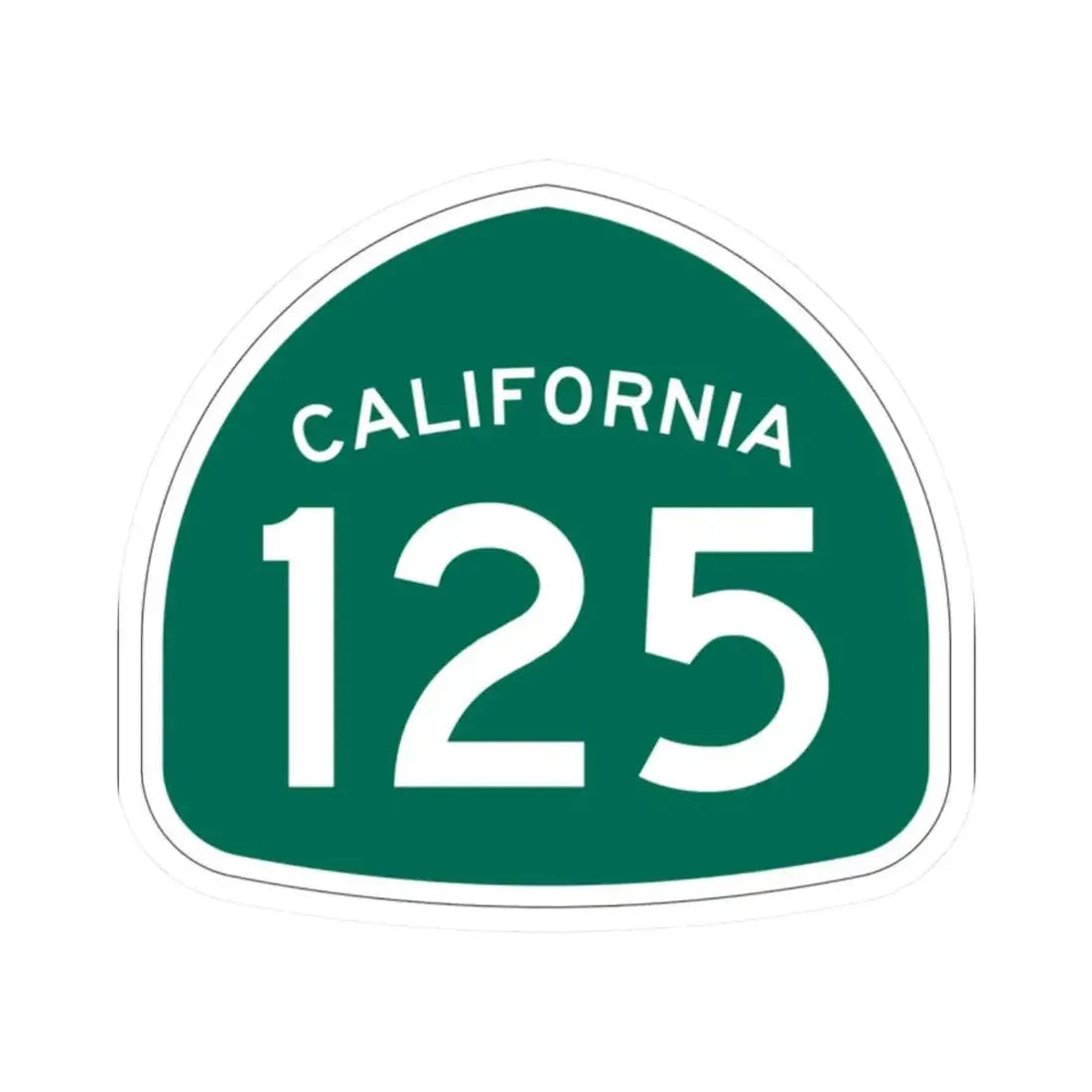 California 125 (California) (Road Sign) STICKER Vinyl Kiss-Cut Decal 2 Inch White - The Sticker Space