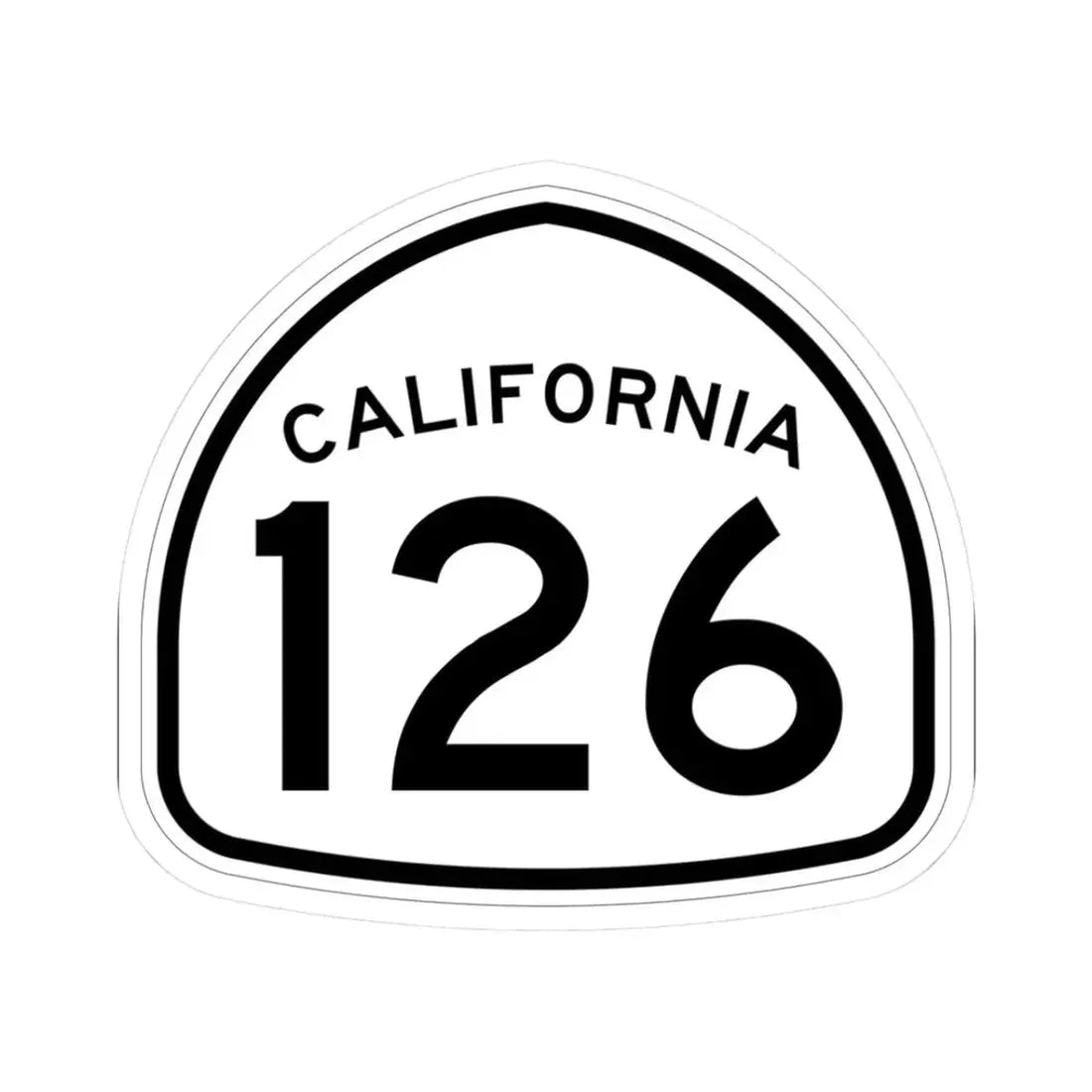California 126 1957 (California) (Road Sign) STICKER Vinyl Kiss-Cut Decal 3 Inch White - The Sticker Space