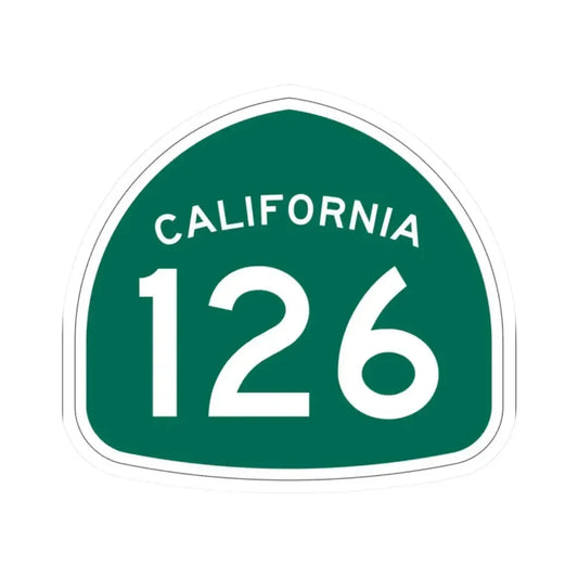California 126 (California) (Road Sign) STICKER Vinyl Kiss-Cut Decal 2 Inch White - The Sticker Space
