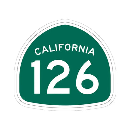 California 126 (California) (Road Sign) STICKER Vinyl Kiss-Cut Decal 6 Inch White - The Sticker Space