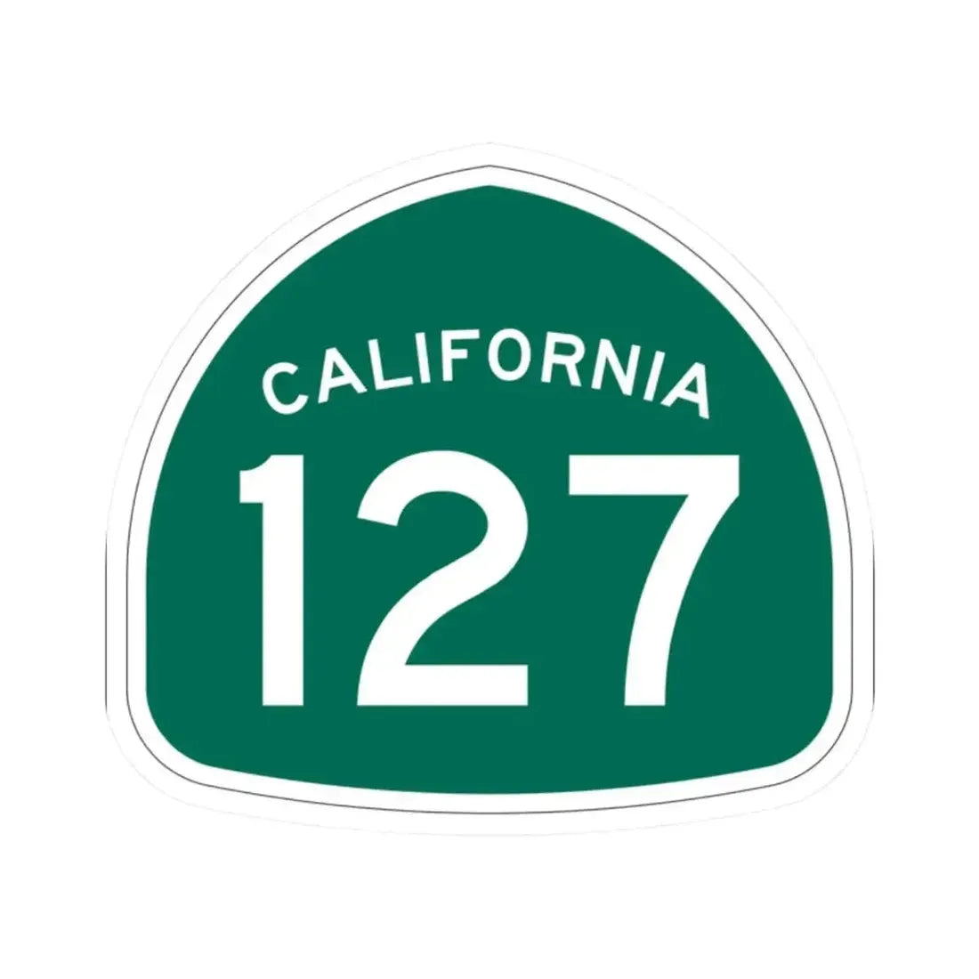 California 127 (California) (Road Sign) STICKER Vinyl Kiss-Cut Decal 2 Inch White - The Sticker Space