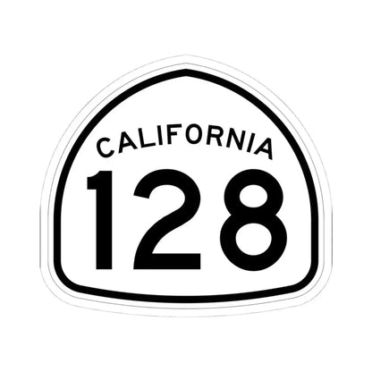California 128 1957 (California) (Road Sign) STICKER Vinyl Kiss-Cut Decal 4 Inch White - The Sticker Space