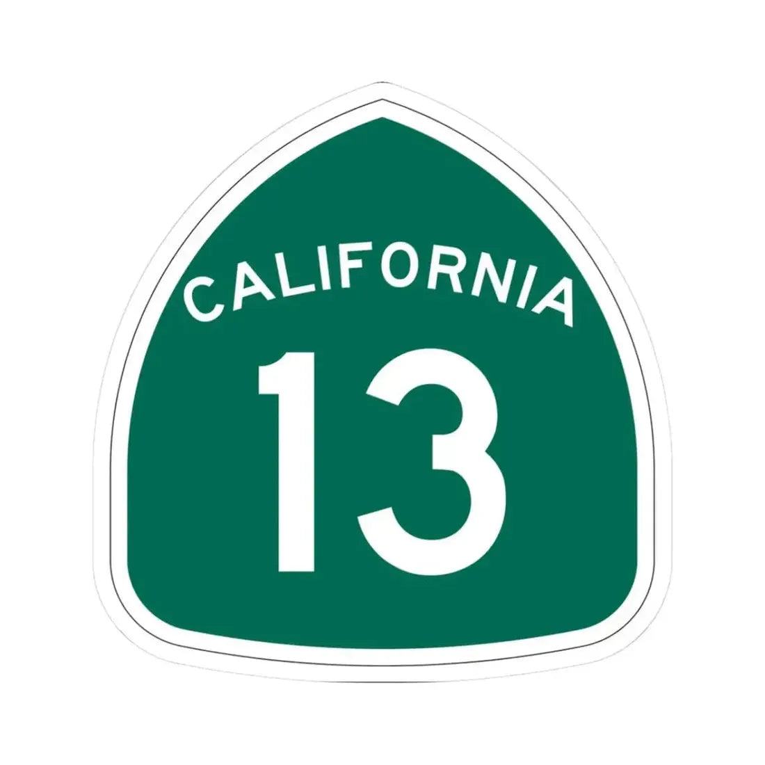 California 13 (California) (Road Sign) STICKER Vinyl Kiss-Cut Decal 3 Inch White - The Sticker Space