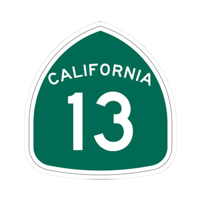 California 13 (California) (Road Sign) STICKER Vinyl Kiss-Cut Decal 3 Inch White - The Sticker Space