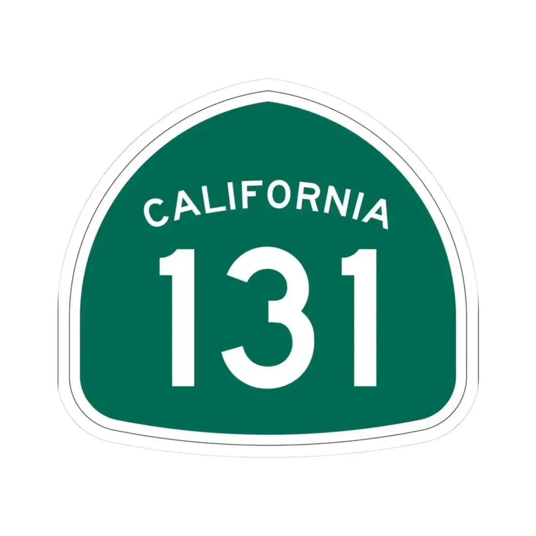 California 131 (California) (Road Sign) STICKER Vinyl Kiss-Cut Decal 3 Inch White - The Sticker Space