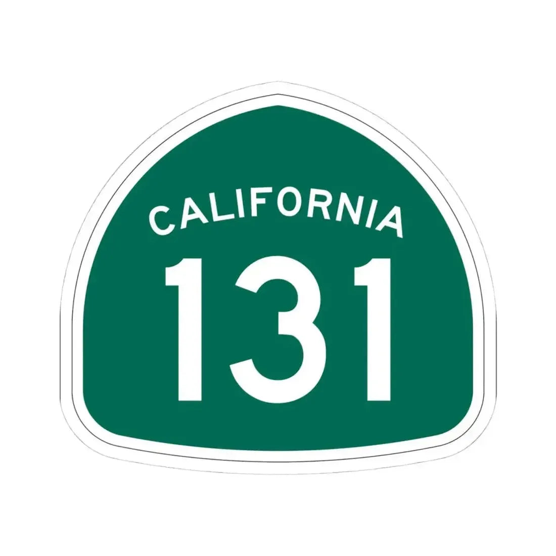 California 131 (California) (Road Sign) STICKER Vinyl Kiss-Cut Decal 4 Inch White - The Sticker Space