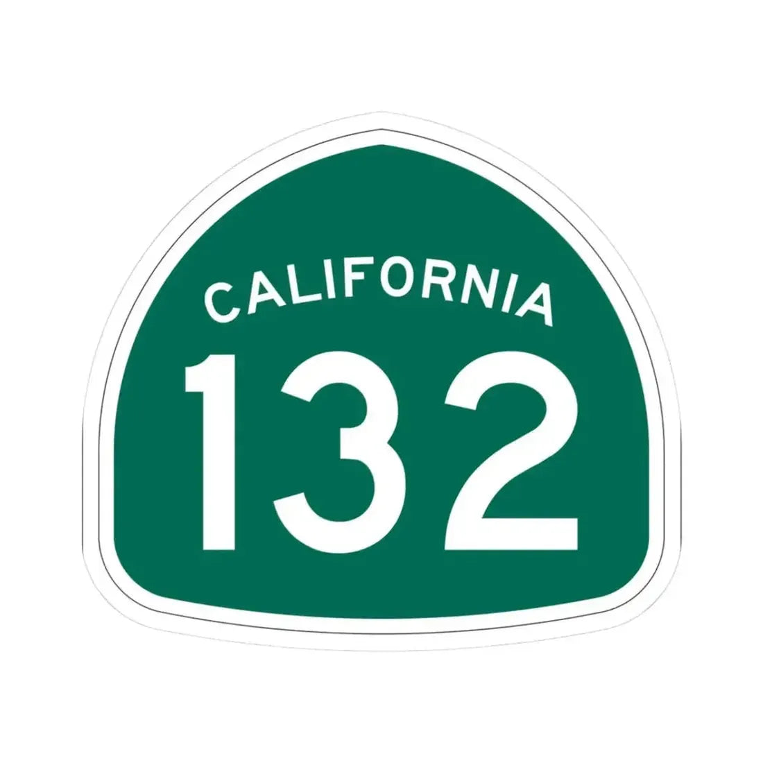 California 132 (California) (Road Sign) STICKER Vinyl Kiss-Cut Decal 3 Inch White - The Sticker Space