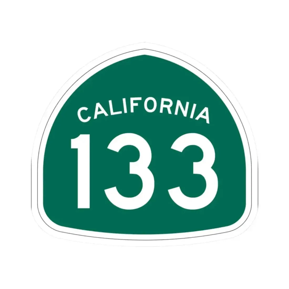 California 133 (California) (Road Sign) STICKER Vinyl Kiss-Cut Decal 2 Inch White - The Sticker Space