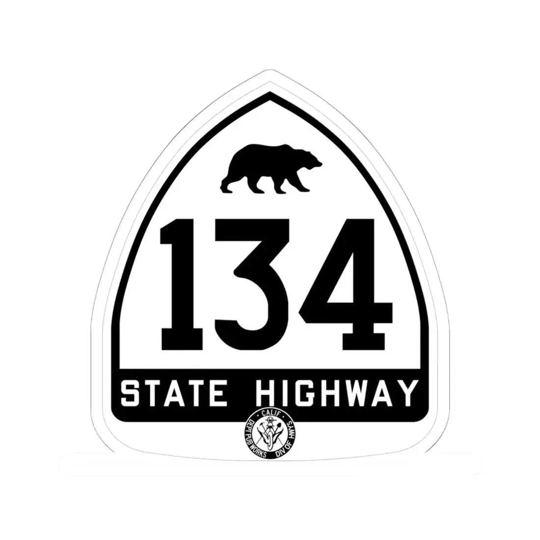 California 134 1948 (California) (Road Sign) STICKER Vinyl Kiss-Cut Decal 6 Inch White - The Sticker Space