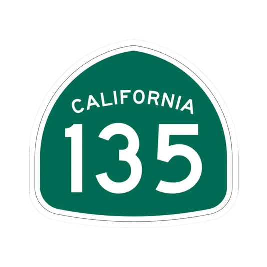 California 135 (California) (Road Sign) STICKER Vinyl Kiss-Cut Decal 2 Inch White - The Sticker Space