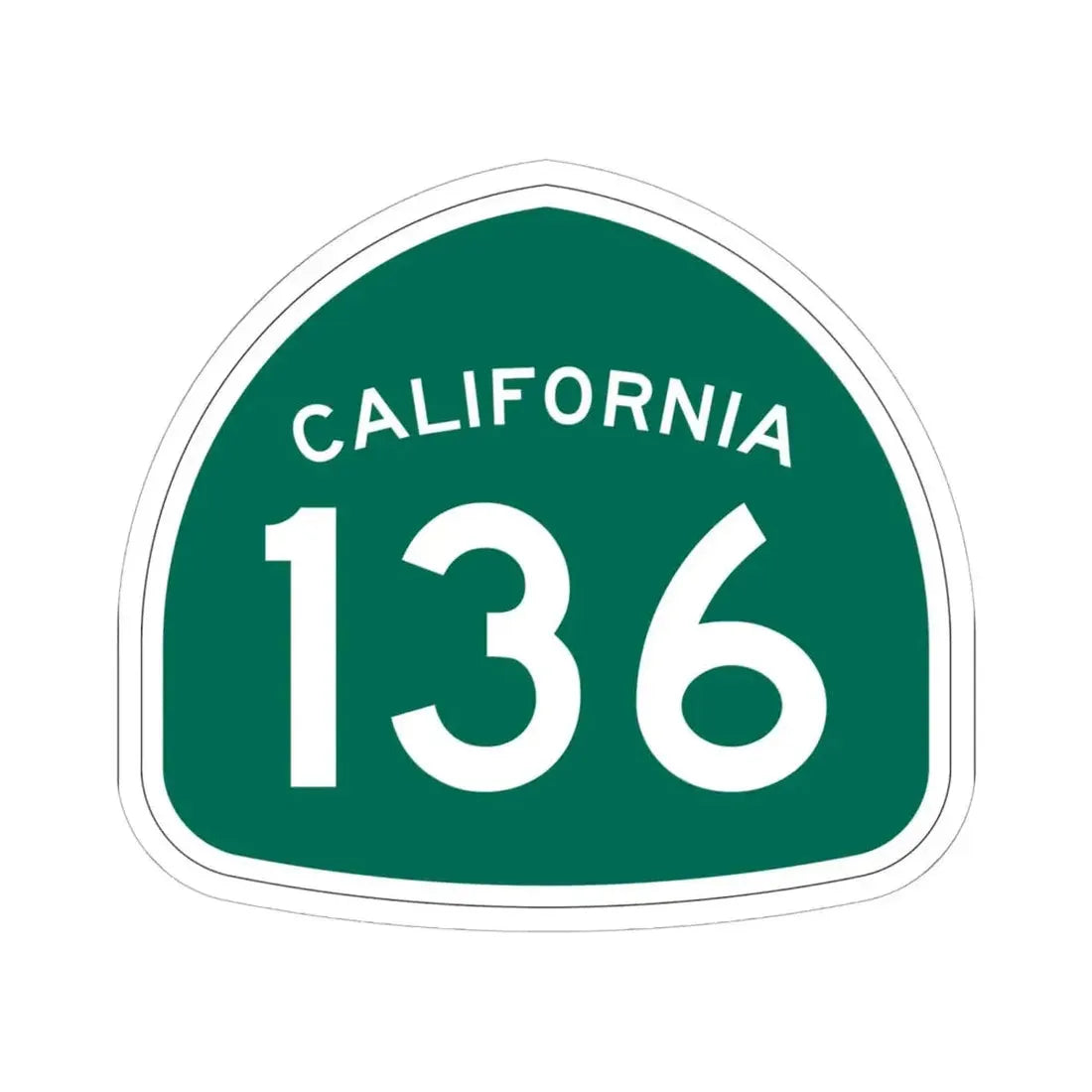 California 136 (California) (Road Sign) STICKER Vinyl Kiss-Cut Decal - The Sticker Space
