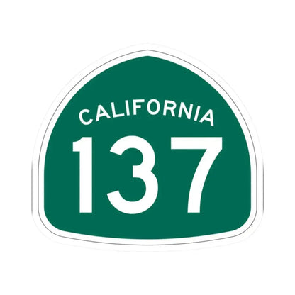 California 137 (California) (Road Sign) STICKER Vinyl Kiss-Cut Decal 2 Inch White - The Sticker Space