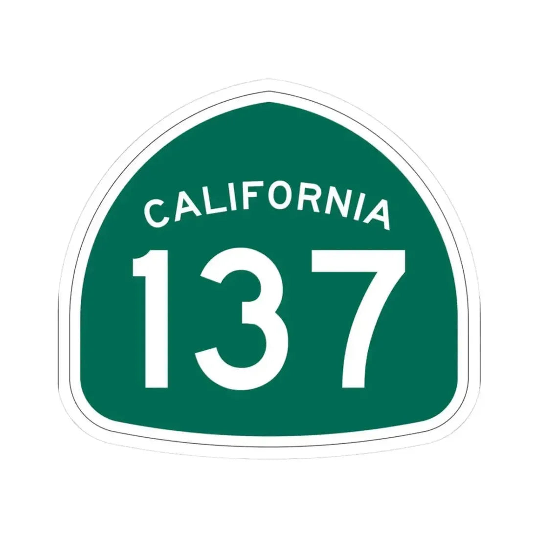 California 137 (California) (Road Sign) STICKER Vinyl Kiss-Cut Decal 3 Inch White - The Sticker Space