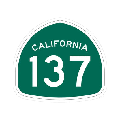 California 137 (California) (Road Sign) STICKER Vinyl Kiss-Cut Decal 3 Inch White - The Sticker Space