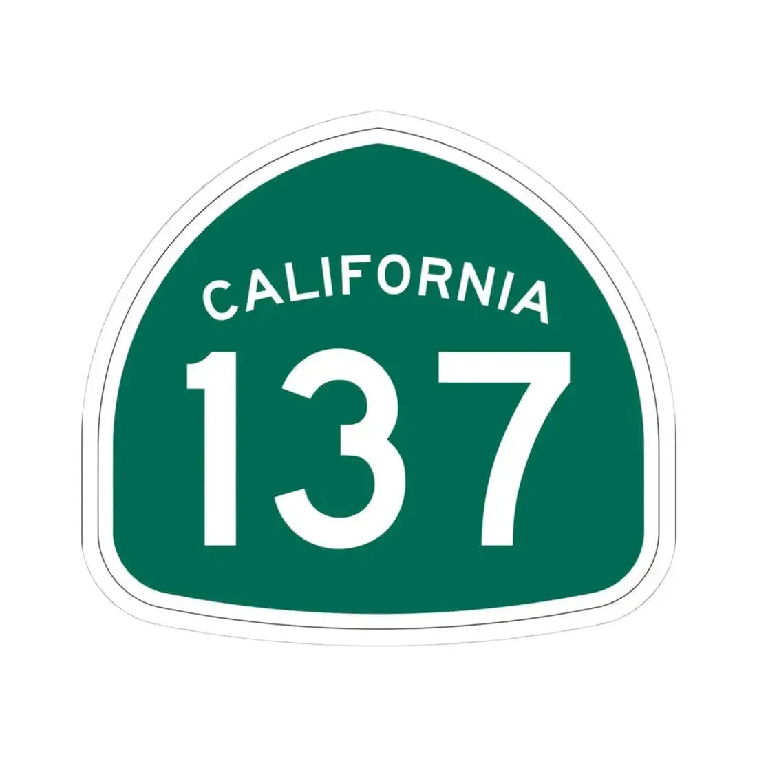 California 137 (California) (Road Sign) STICKER Vinyl Kiss-Cut Decal 4 Inch White - The Sticker Space