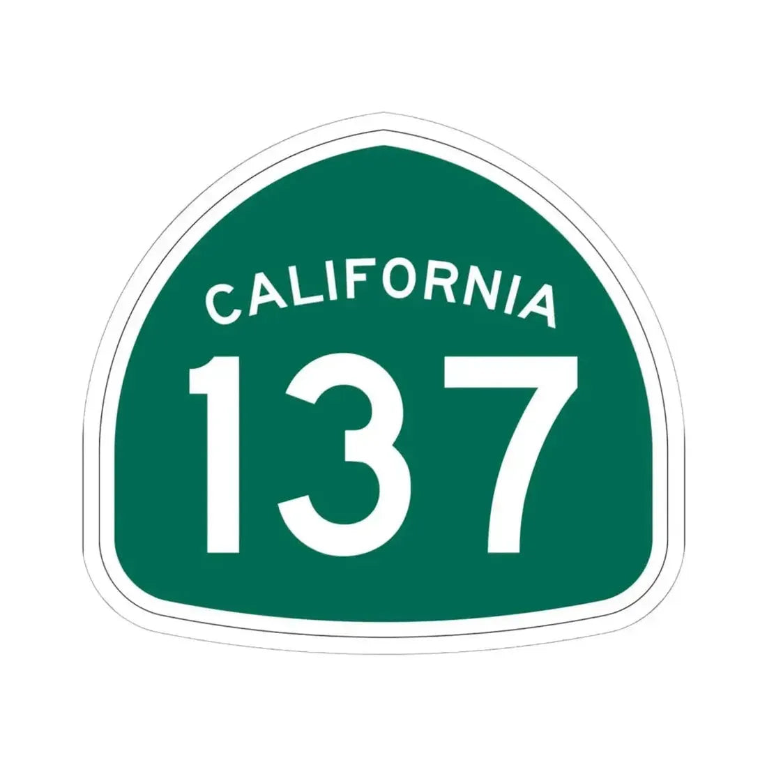 California 137 (California) (Road Sign) STICKER Vinyl Kiss-Cut Decal 6 Inch White - The Sticker Space