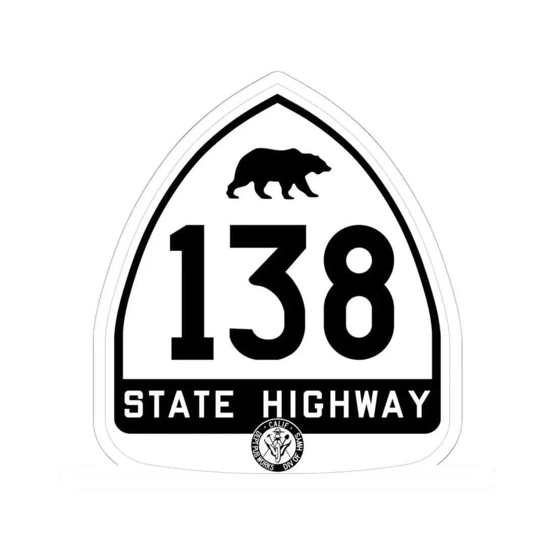 California 138 1948 (California) (Road Sign) STICKER Vinyl Kiss-Cut Decal 6 Inch White - The Sticker Space