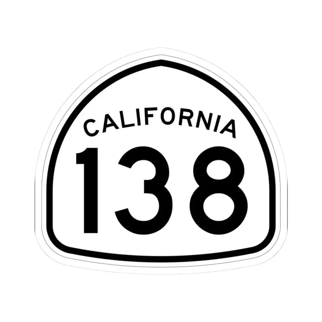 California 138 1957 (California) (Road Sign) STICKER Vinyl Kiss-Cut Decal 3 Inch White - The Sticker Space
