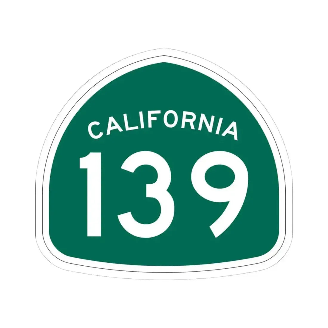 California 139 (California) (Road Sign) STICKER Vinyl Kiss-Cut Decal 4 Inch White - The Sticker Space