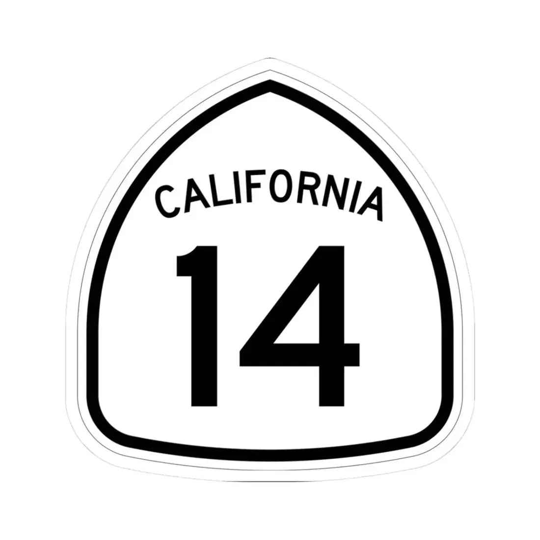 California 14 1957 (California) (Road Sign) STICKER Vinyl Kiss-Cut Decal 3 Inch White - The Sticker Space