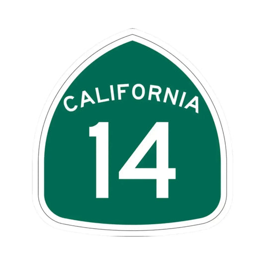 California 14 (California) (Road Sign) STICKER Vinyl Kiss-Cut Decal 2 Inch White - The Sticker Space