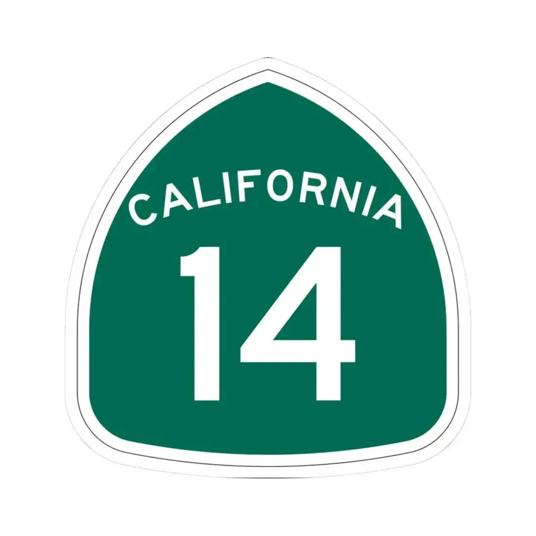 California 14 (California) (Road Sign) STICKER Vinyl Kiss-Cut Decal 3 Inch White - The Sticker Space