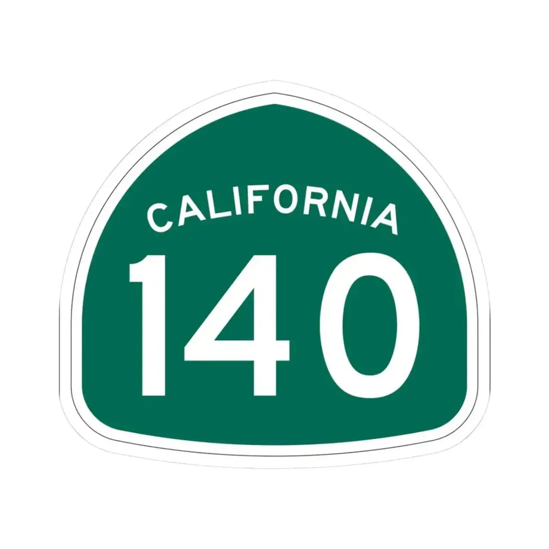 California 140 (California) (Road Sign) STICKER Vinyl Kiss-Cut Decal 3 Inch White - The Sticker Space